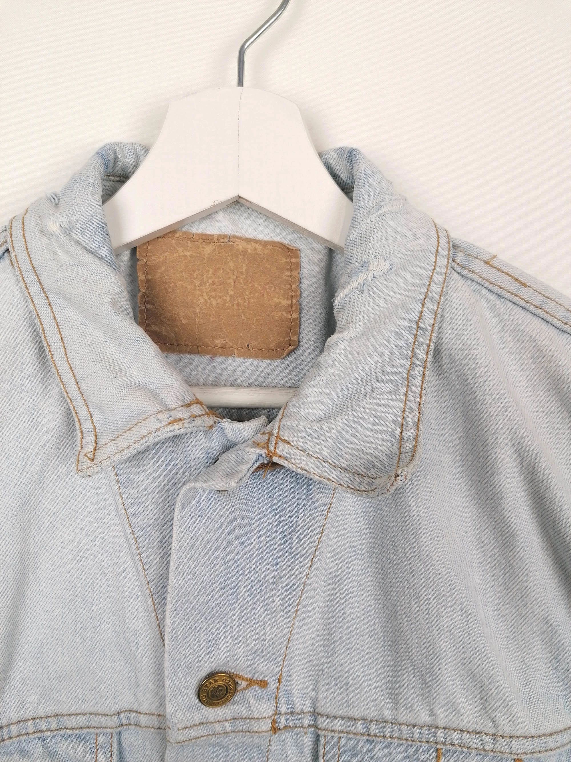 90's BIG STAR Faded Denim Oversized Jacket - size S-M