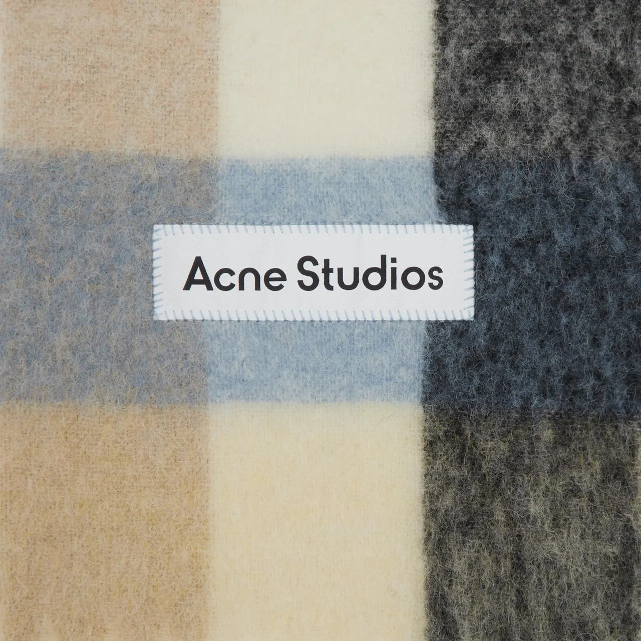 ACNE STUDIOS The Sustainable Edit Vally Check Scarf - Blue  Beige  Black