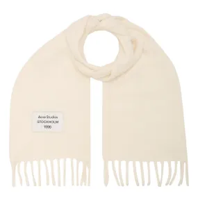 ACNE STUDIOS The Sustainable Edit Viper Logo Scarf - White