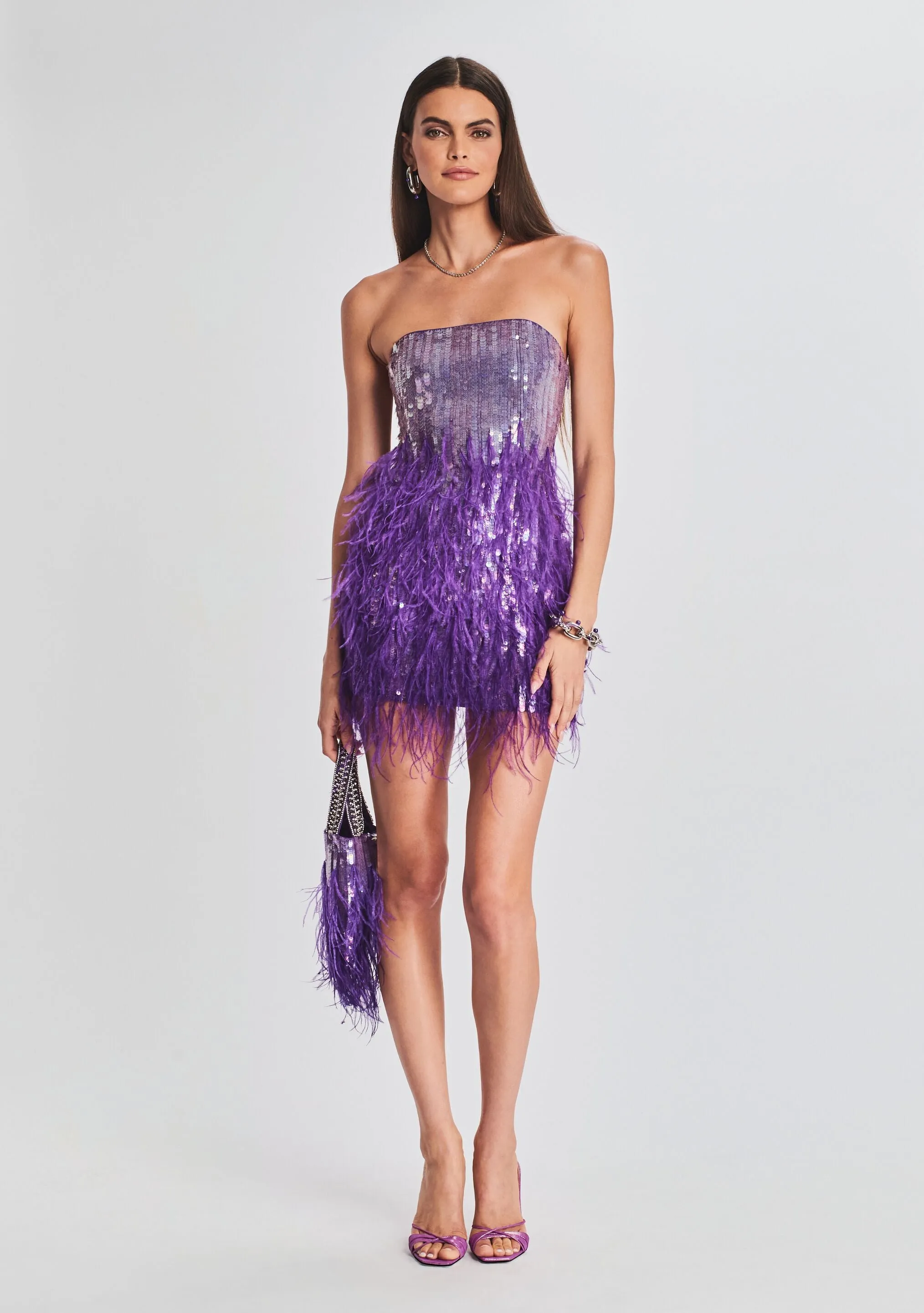 Anastasia Sequin Feather Dress