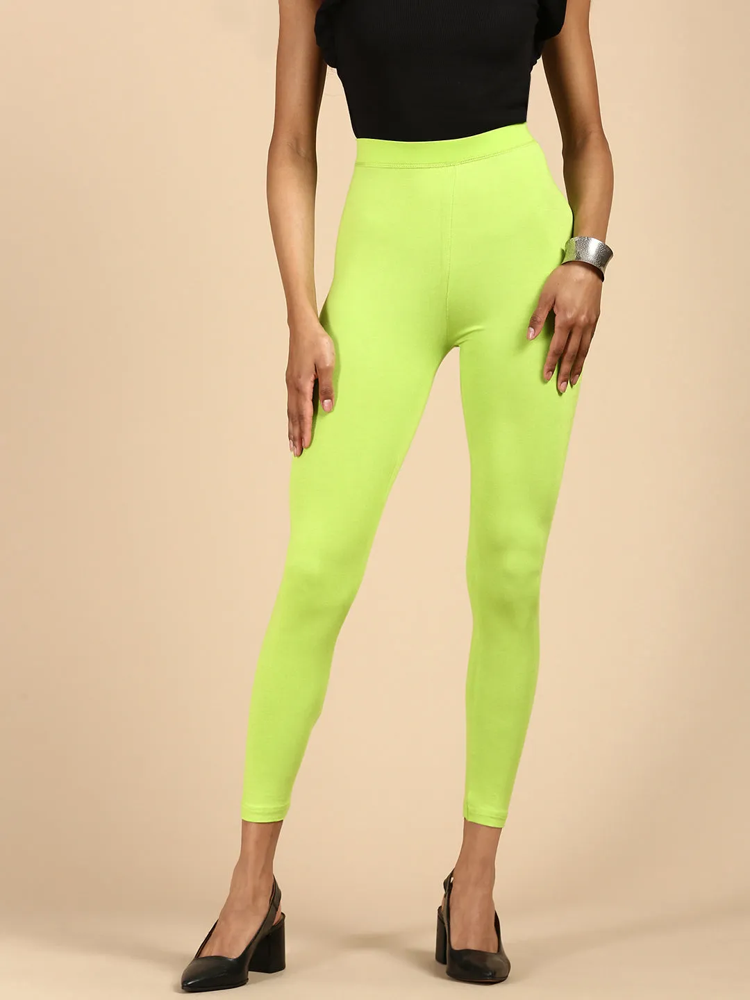 Ankle Length Leggings Viscose-Lime