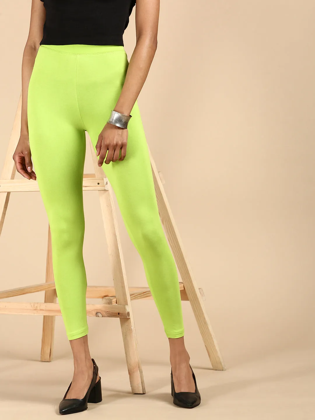 Ankle Length Leggings Viscose-Lime