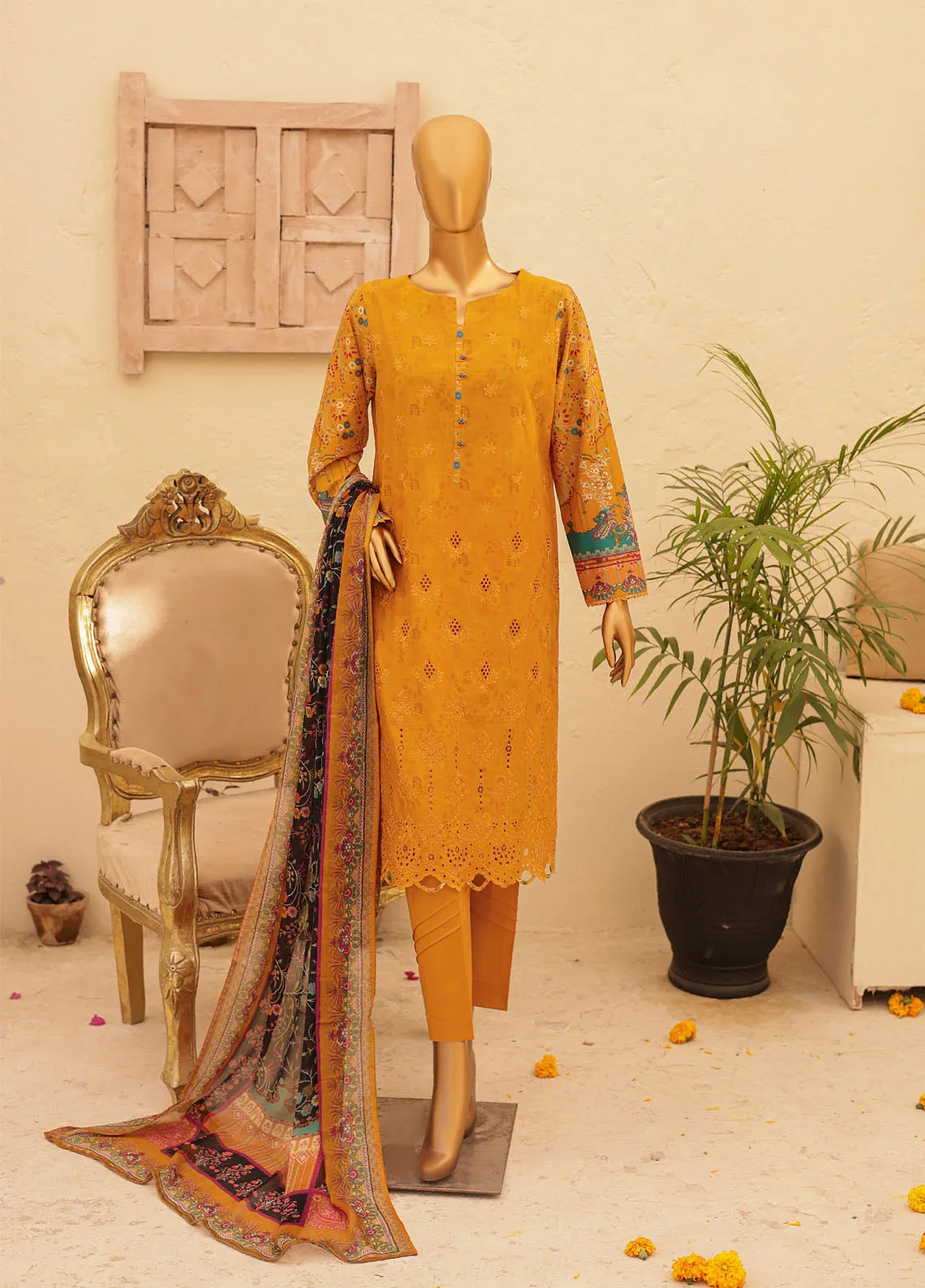 Anmol By HZ Textile Chikankari Embroidered Lawn Unstitched 3 Piece Suit - HZ24ACL ACE-2774