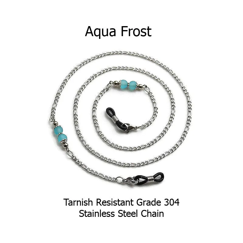 Aqua Frost, Light Aqua Frost & Purple Frost with LOOPS (Glasses Chain)