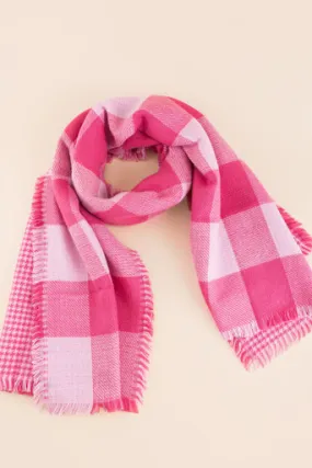 Ashley Pink Plaid Scarf