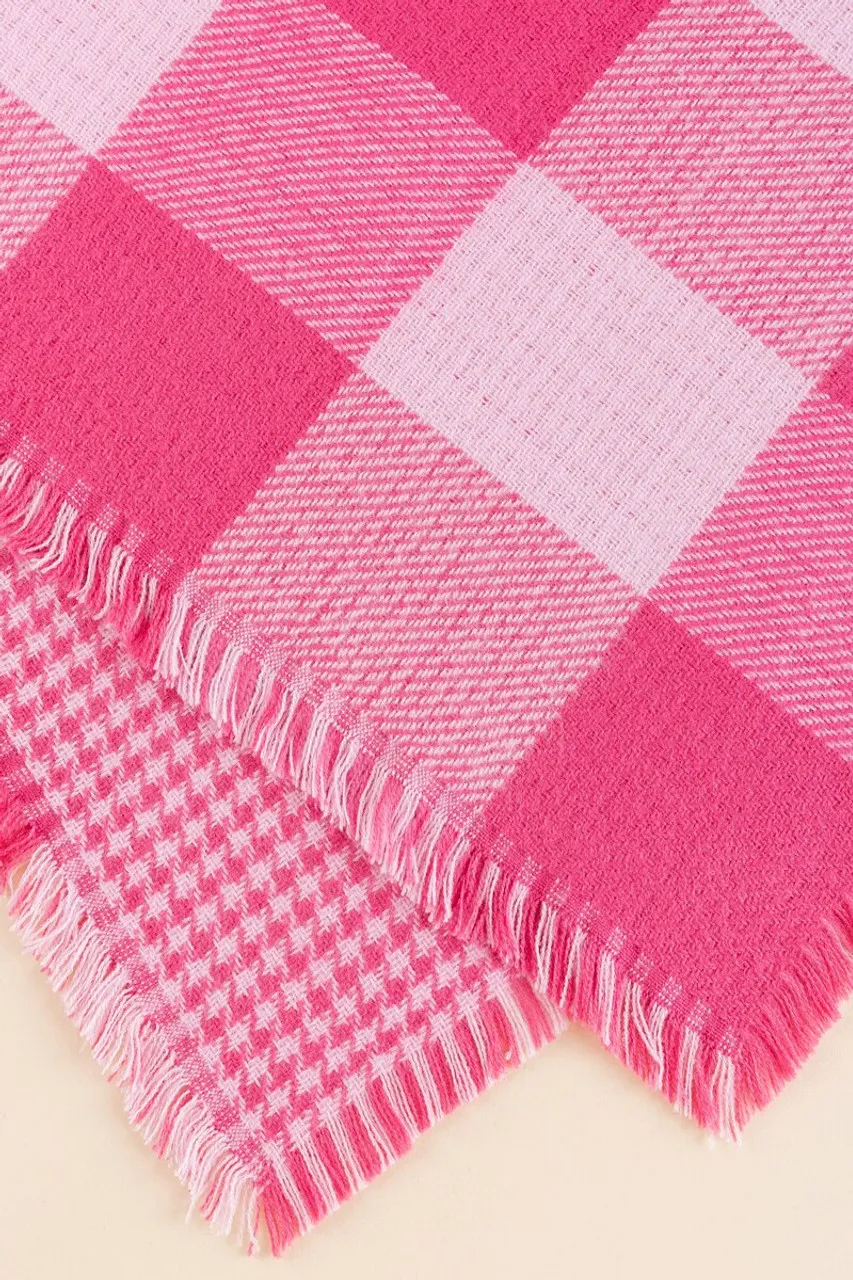 Ashley Pink Plaid Scarf