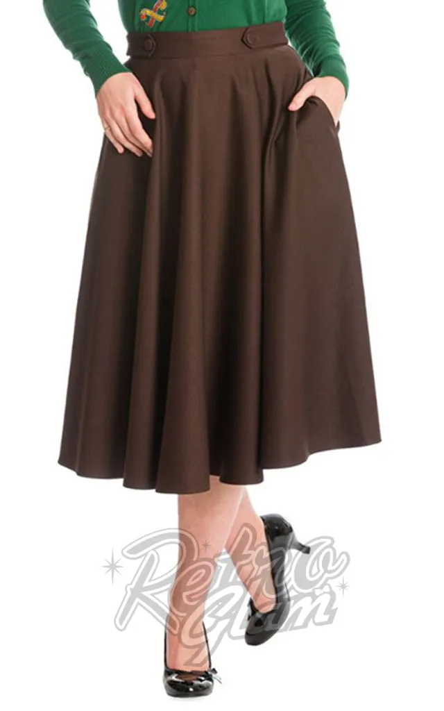 Banned Di Di Swing Skirt in Brown - M & L left only