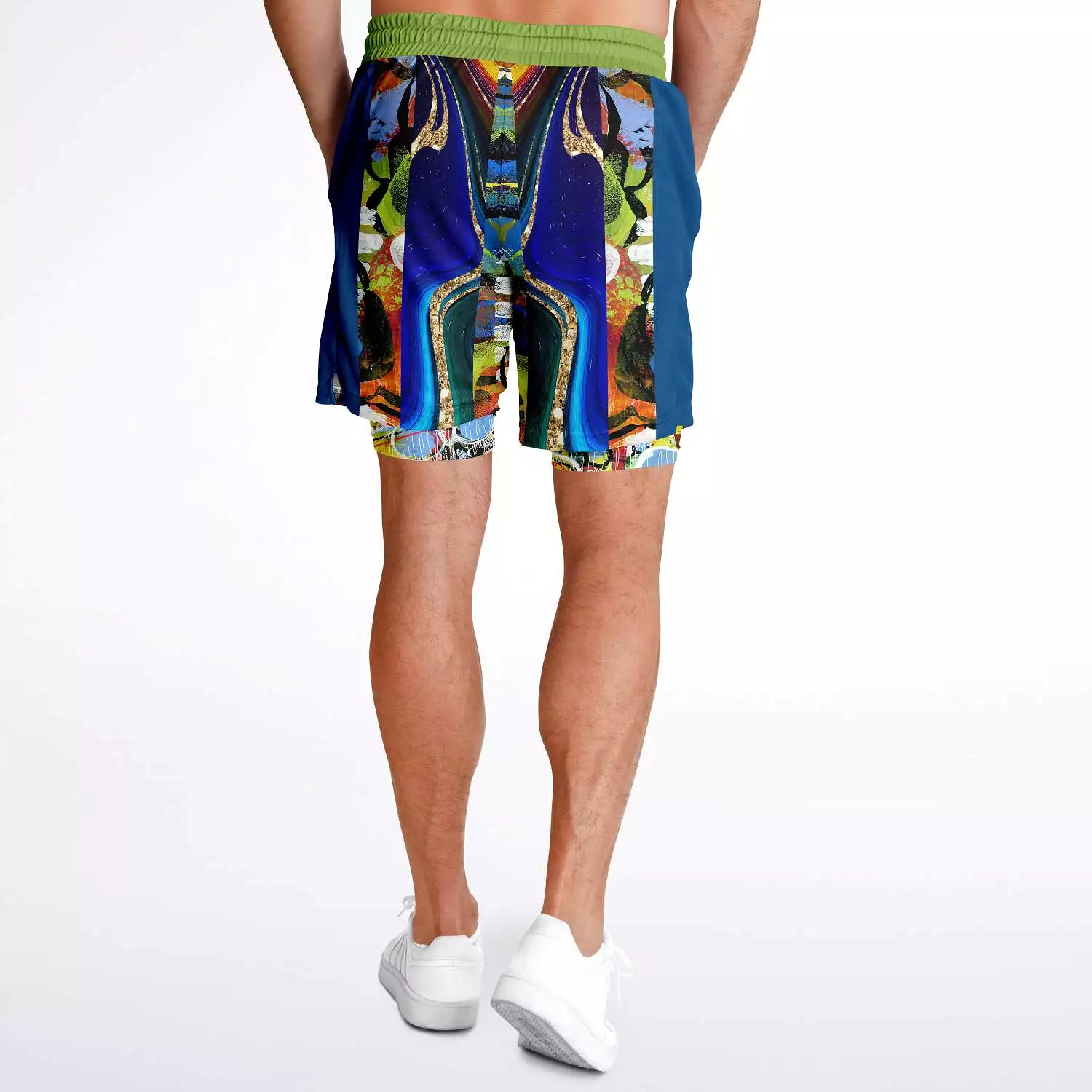 Barcelona Blue Marble Swirl Compression Activity Shorts