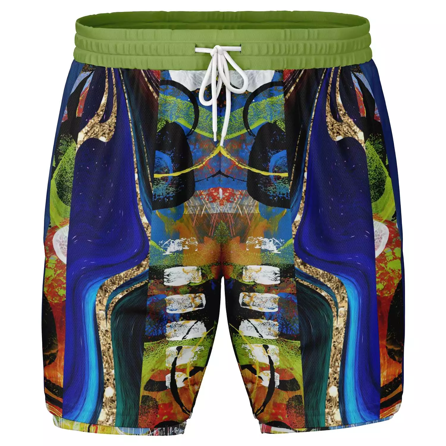 Barcelona Blue Marble Swirl Compression Activity Shorts