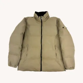 Beige Tan Vintage Moncler Puffer Jacket Coat (L)