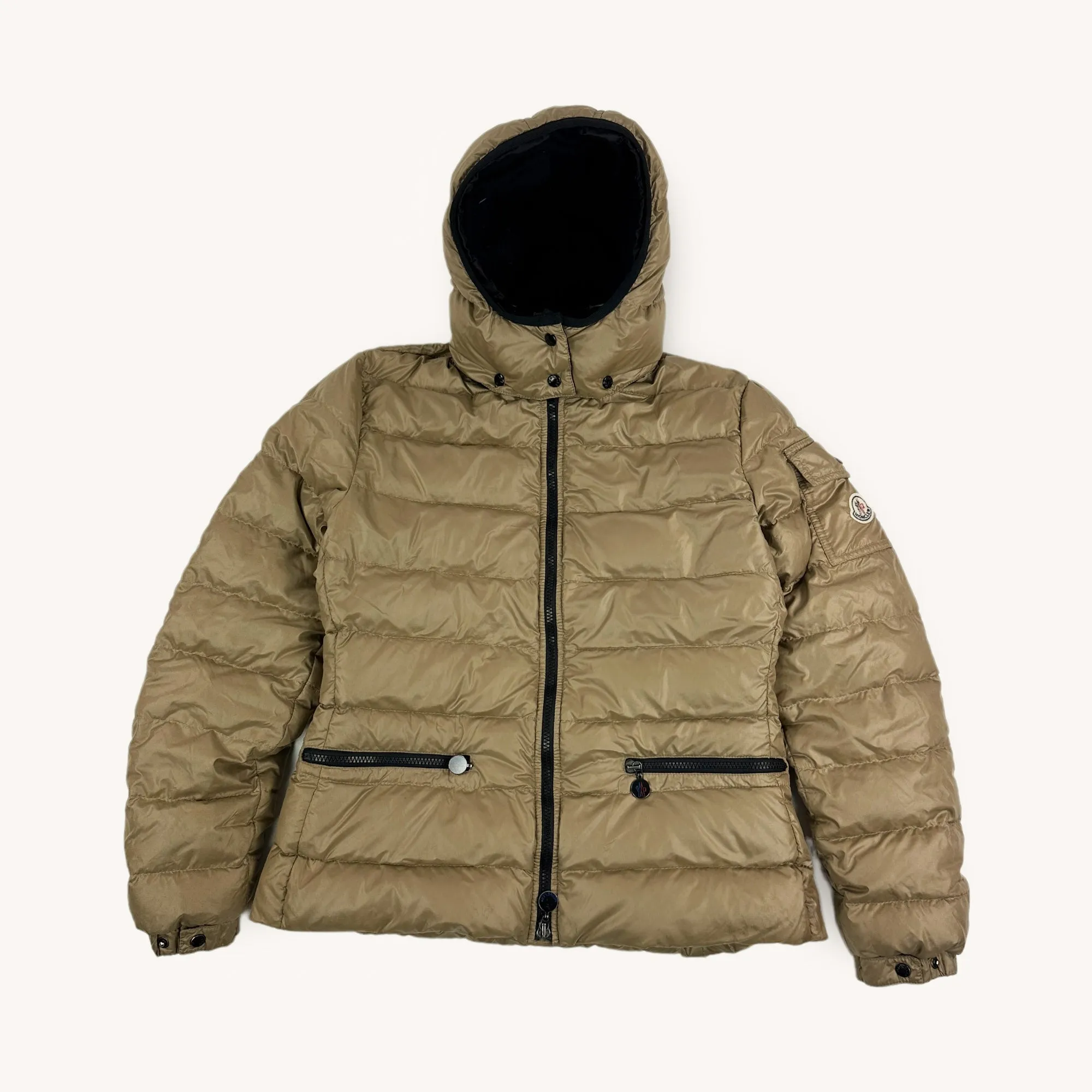 Beige Tan Vintage Moncler Puffer Jacket Coat (S/M)