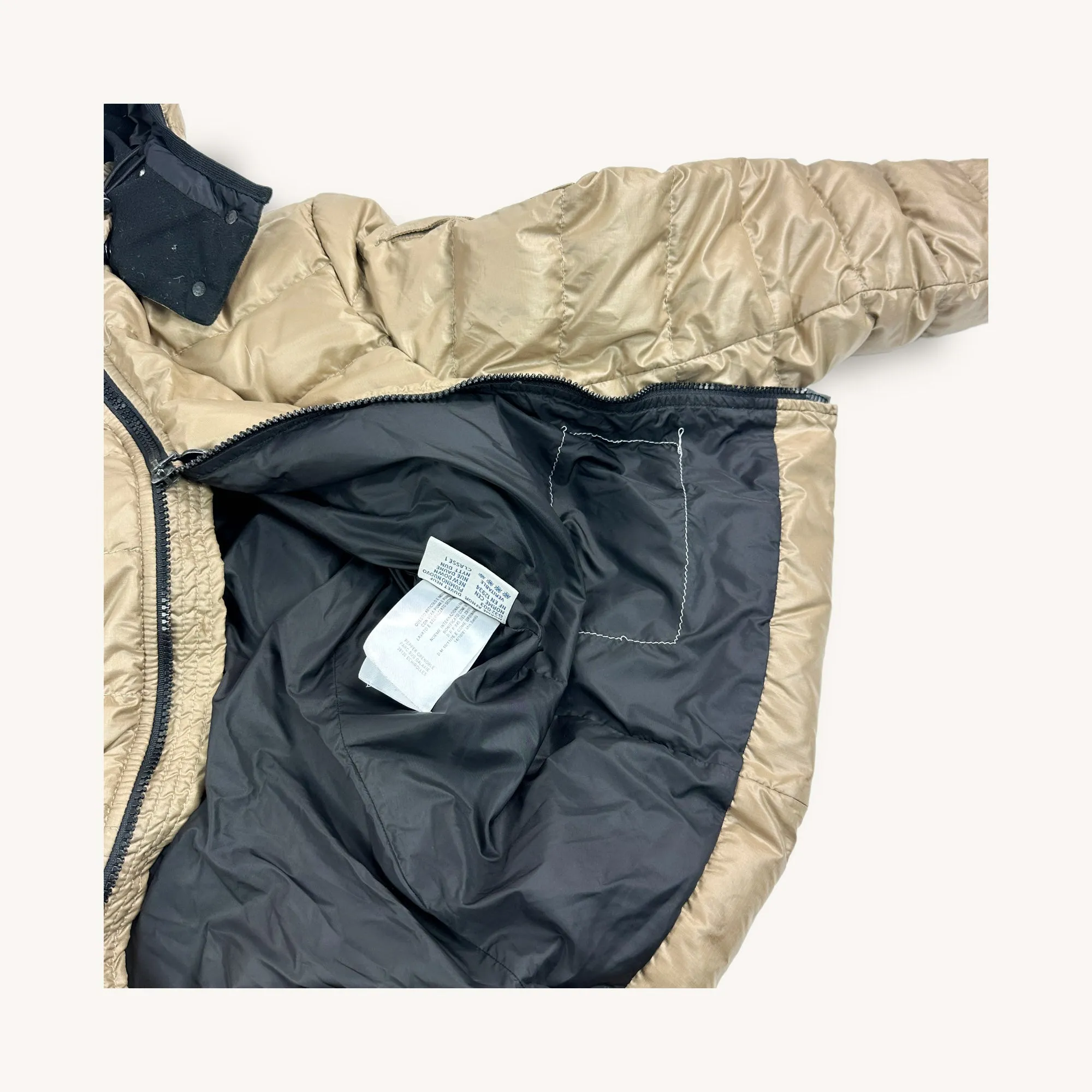 Beige Tan Vintage Moncler Puffer Jacket Coat (S/M)