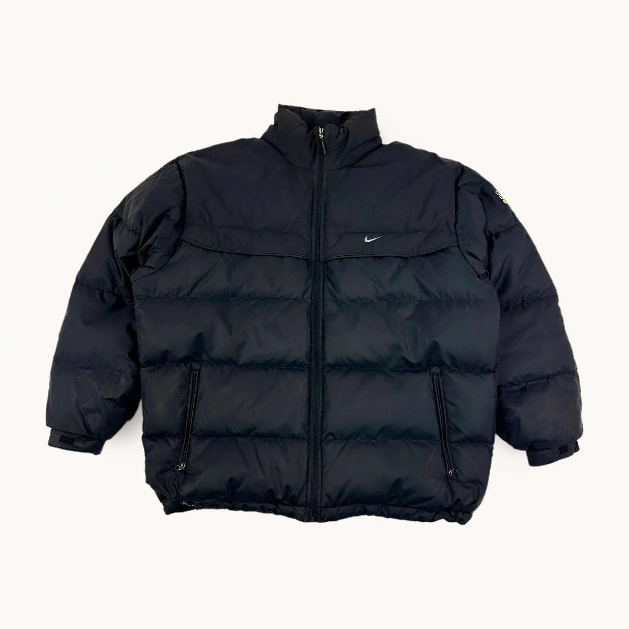 Black 90s NIKE Swoosh Puffer Jacket Coat (M)