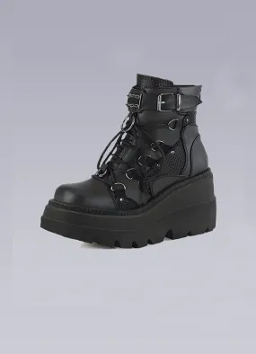 black punk combat boots