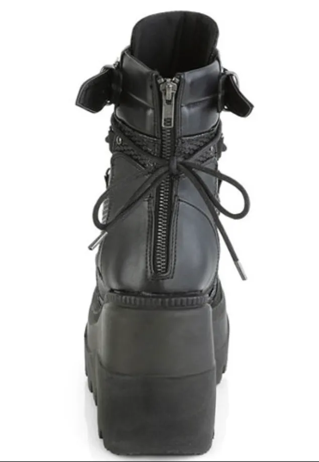 black punk combat boots