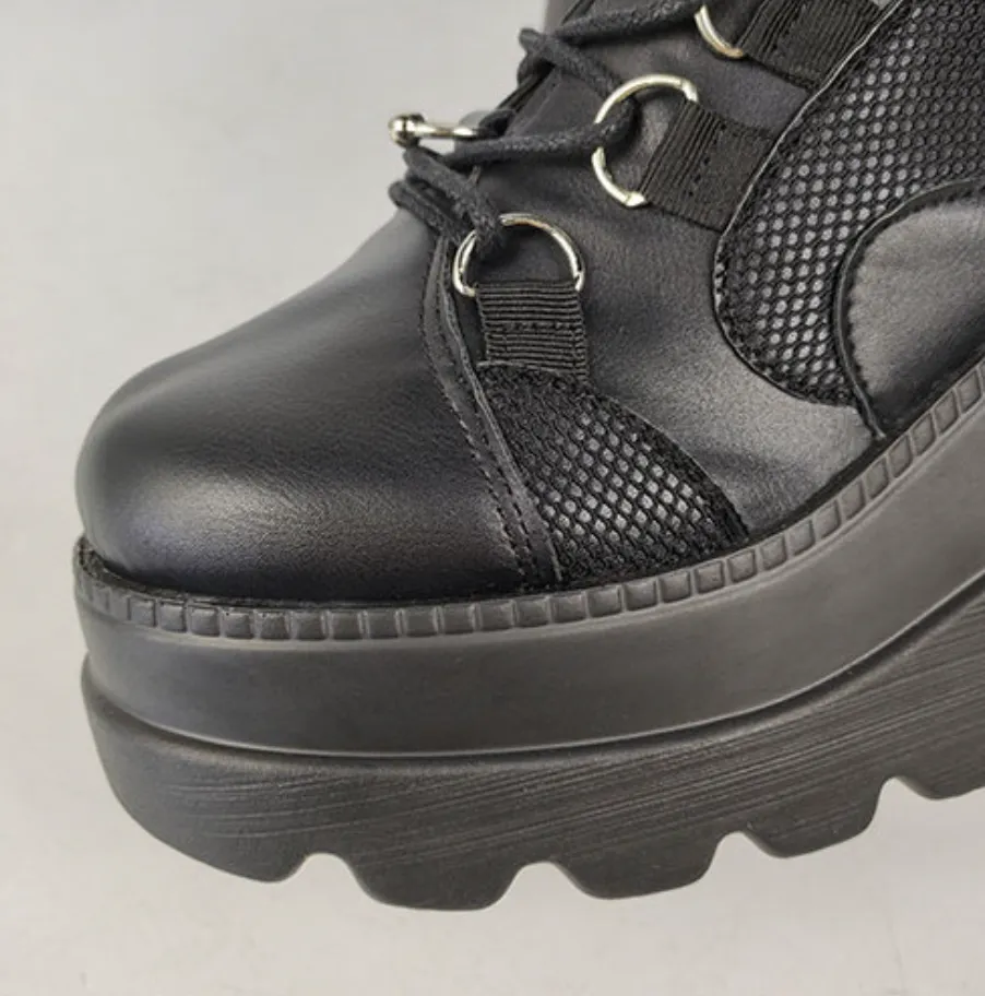 black punk combat boots