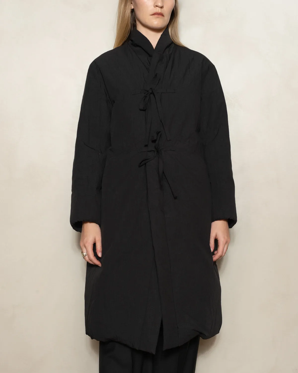 Black Recycled Down Coat