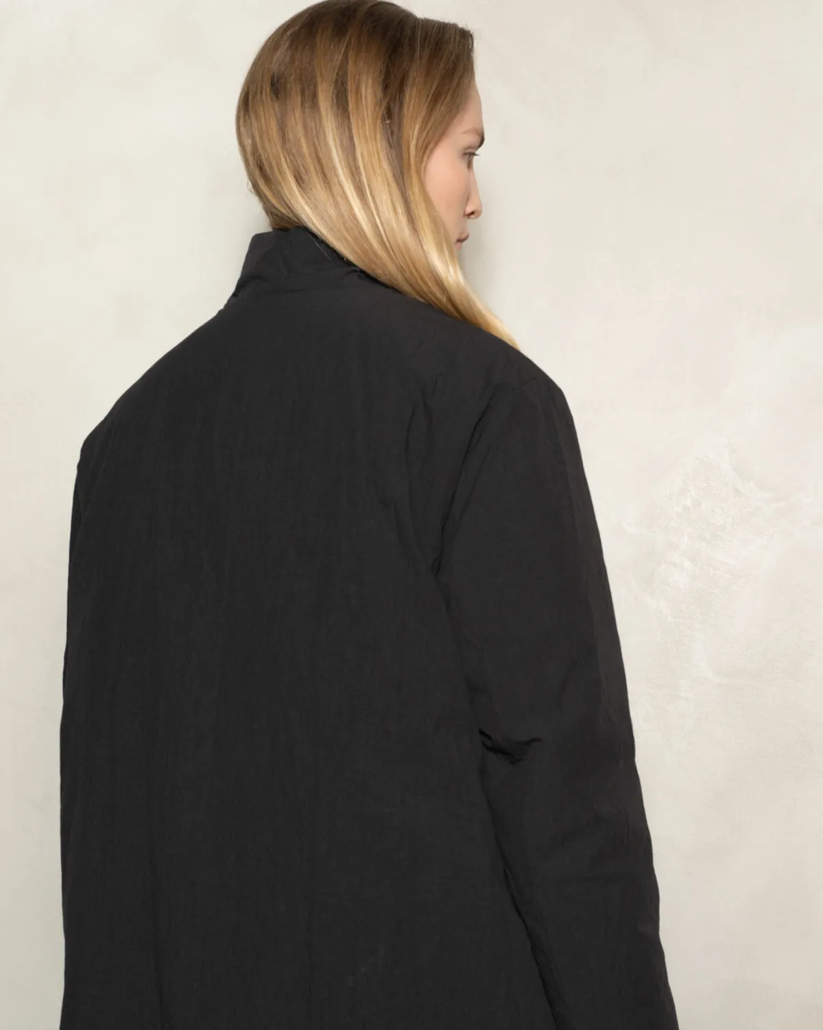 Black Recycled Down Coat