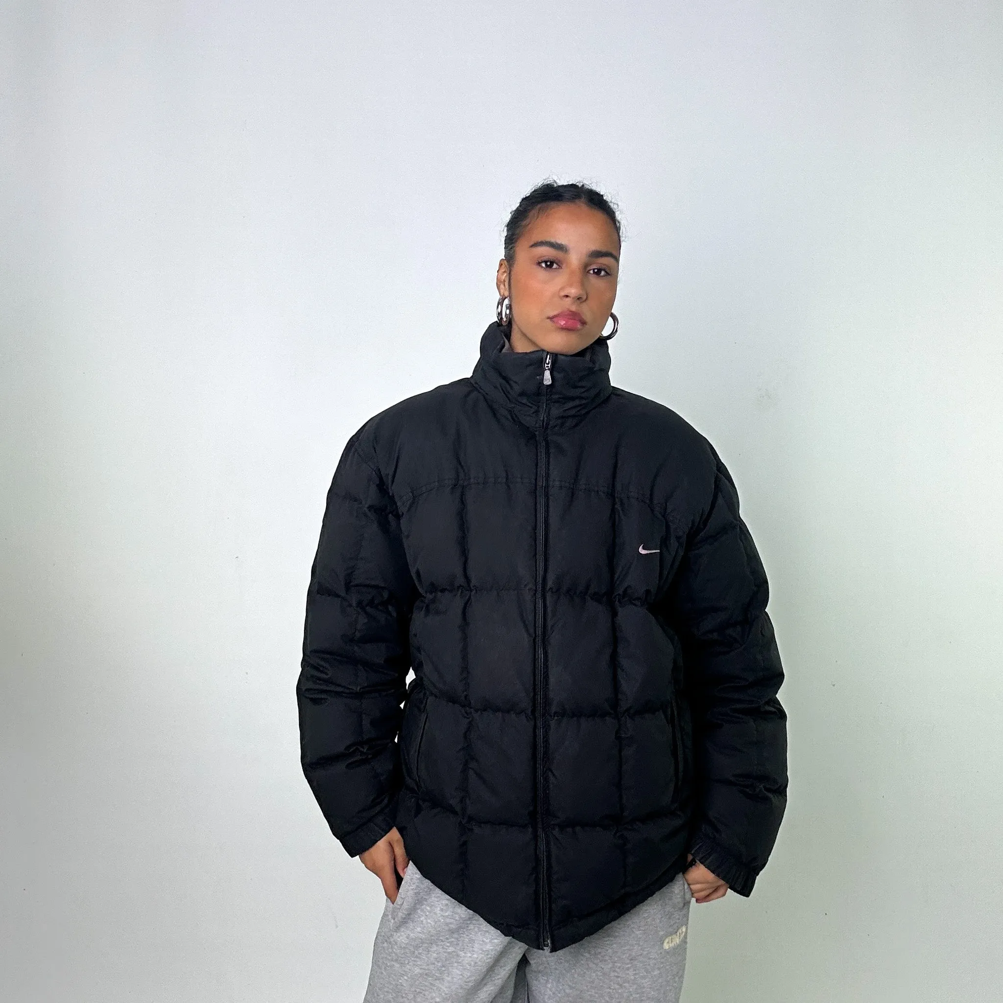 Black y2ks NIKE Puffer Jacket Coat (XL)