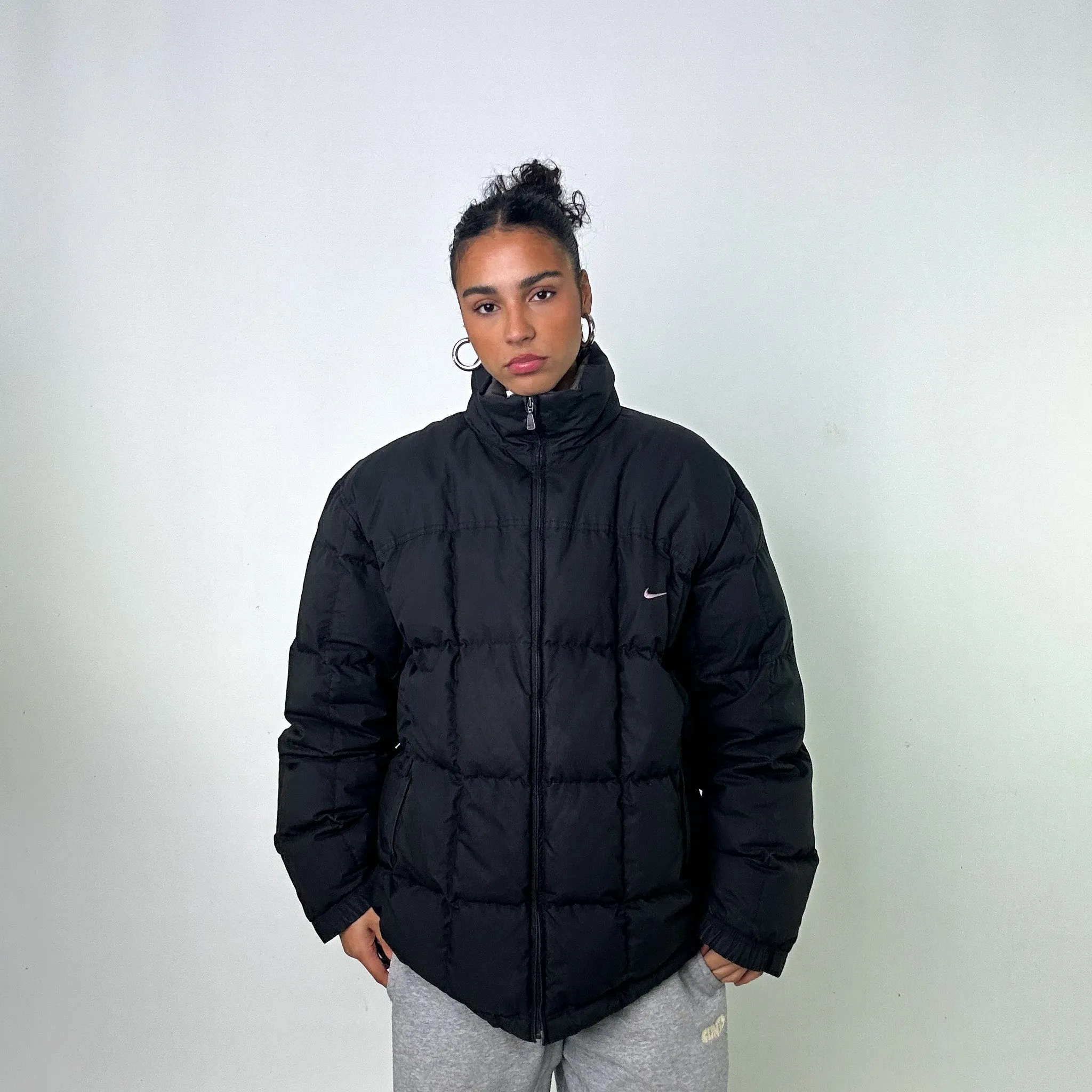 Black y2ks NIKE Puffer Jacket Coat (XL)