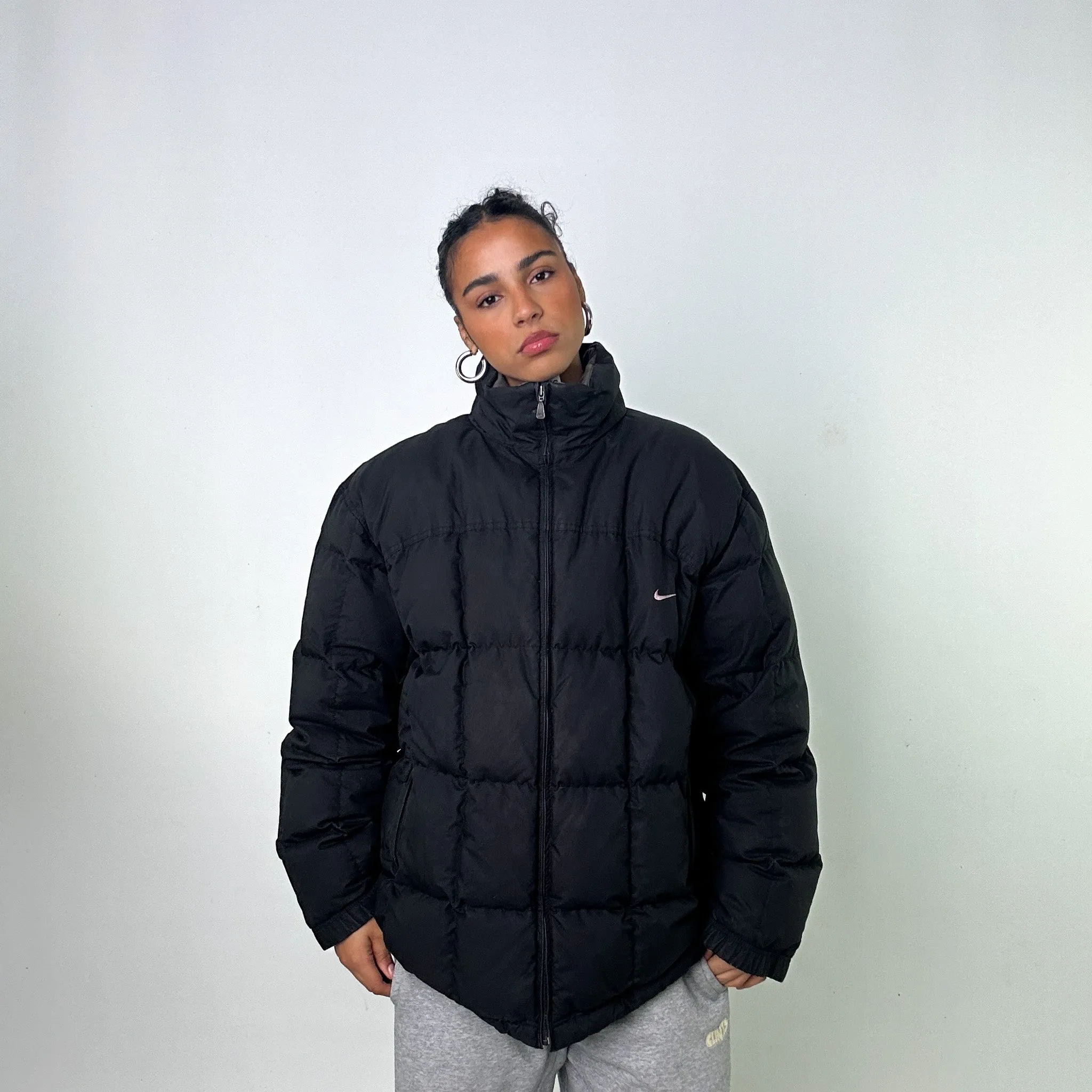 Black y2ks NIKE Puffer Jacket Coat (XL)