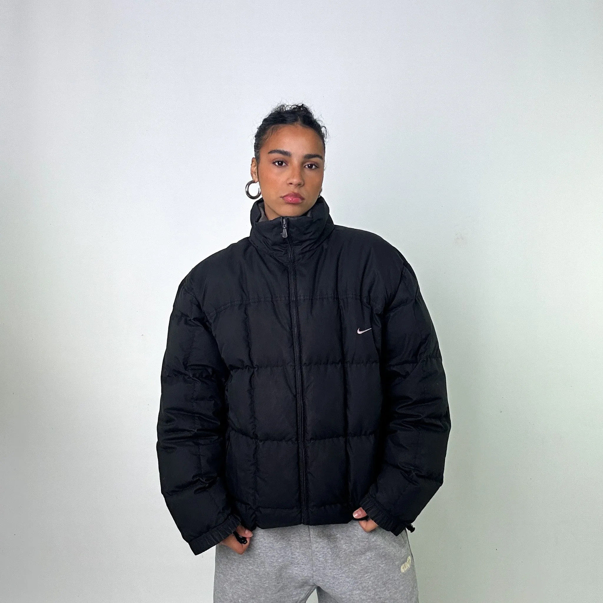 Black y2ks NIKE Puffer Jacket Coat (XL)