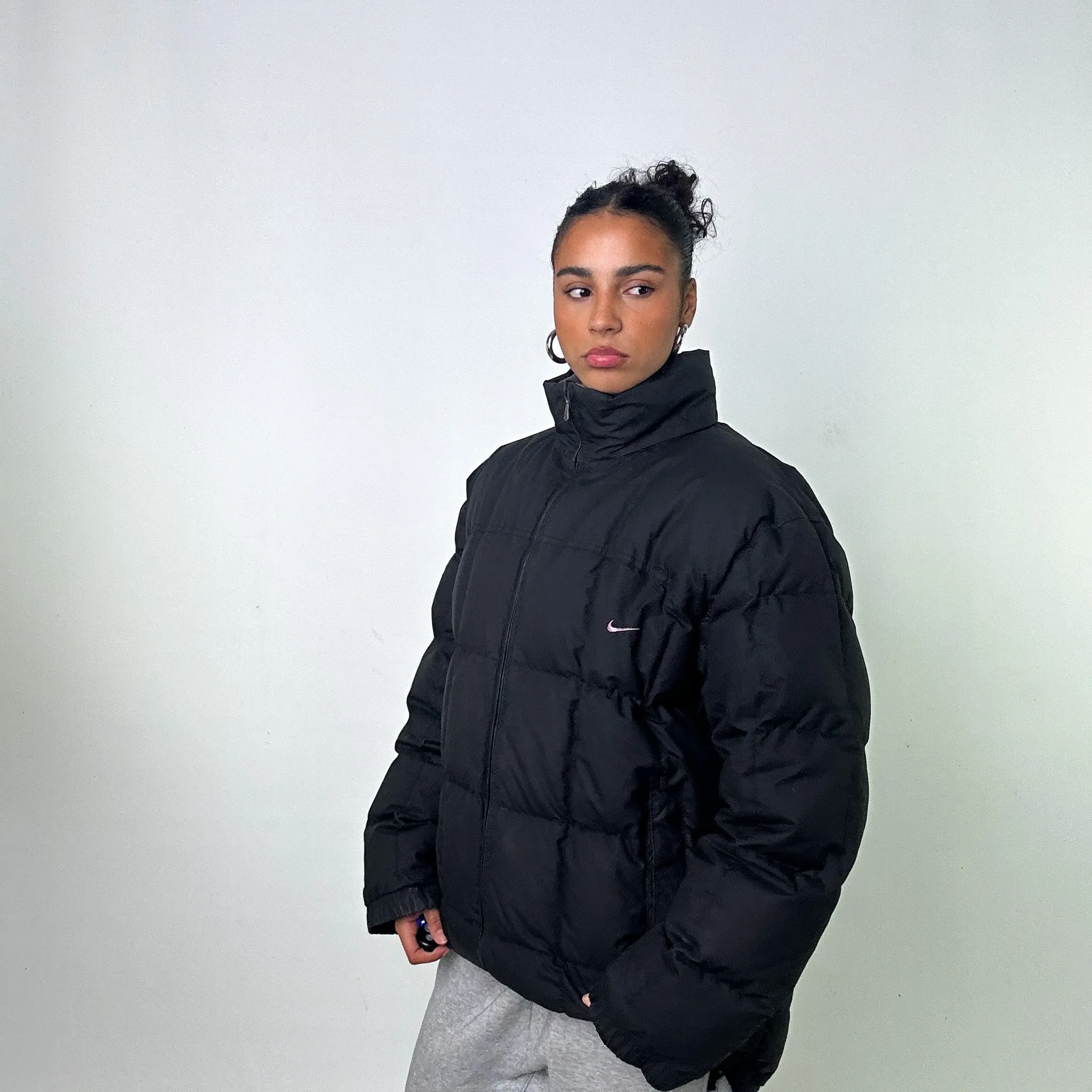 Black y2ks NIKE Puffer Jacket Coat (XL)