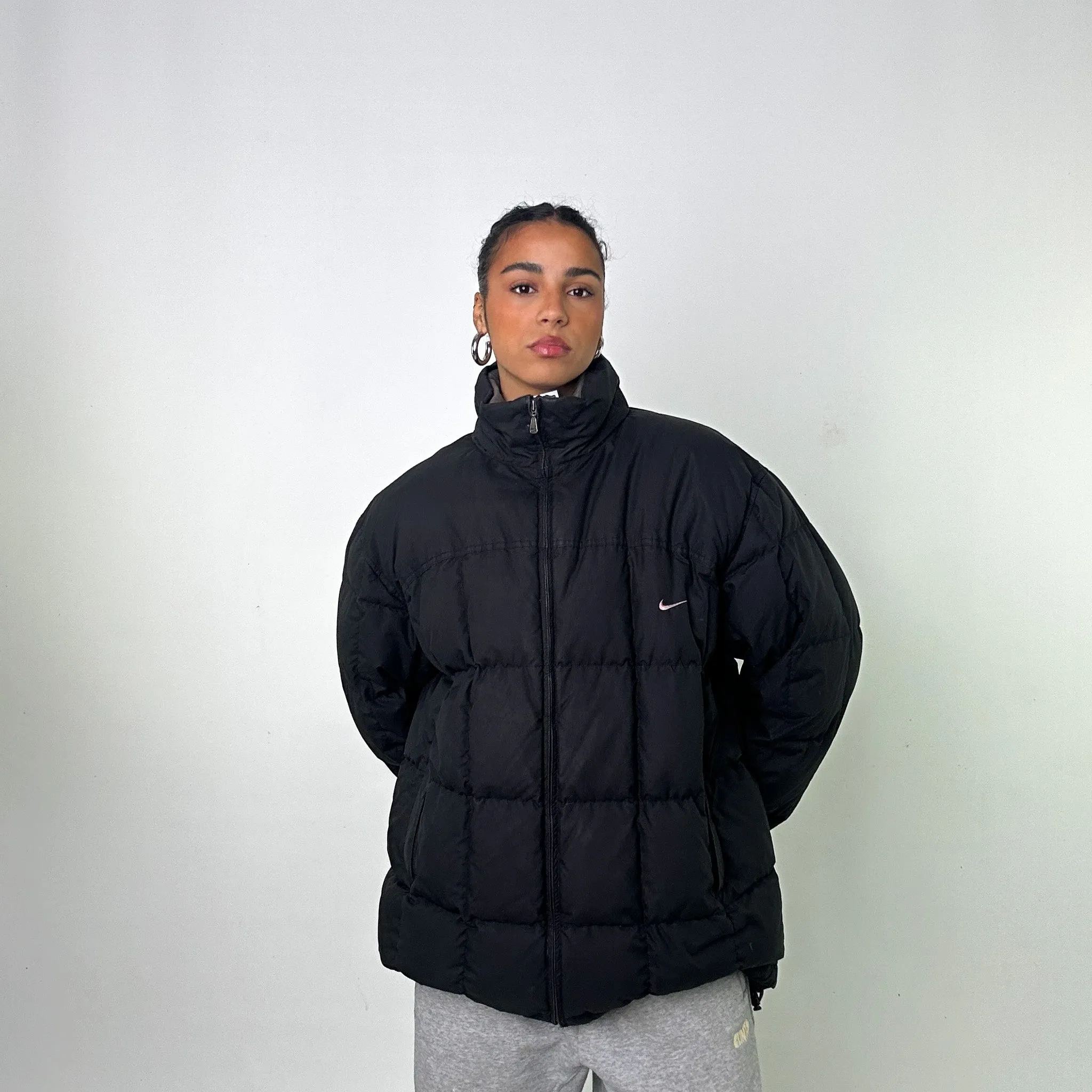 Black y2ks NIKE Puffer Jacket Coat (XL)