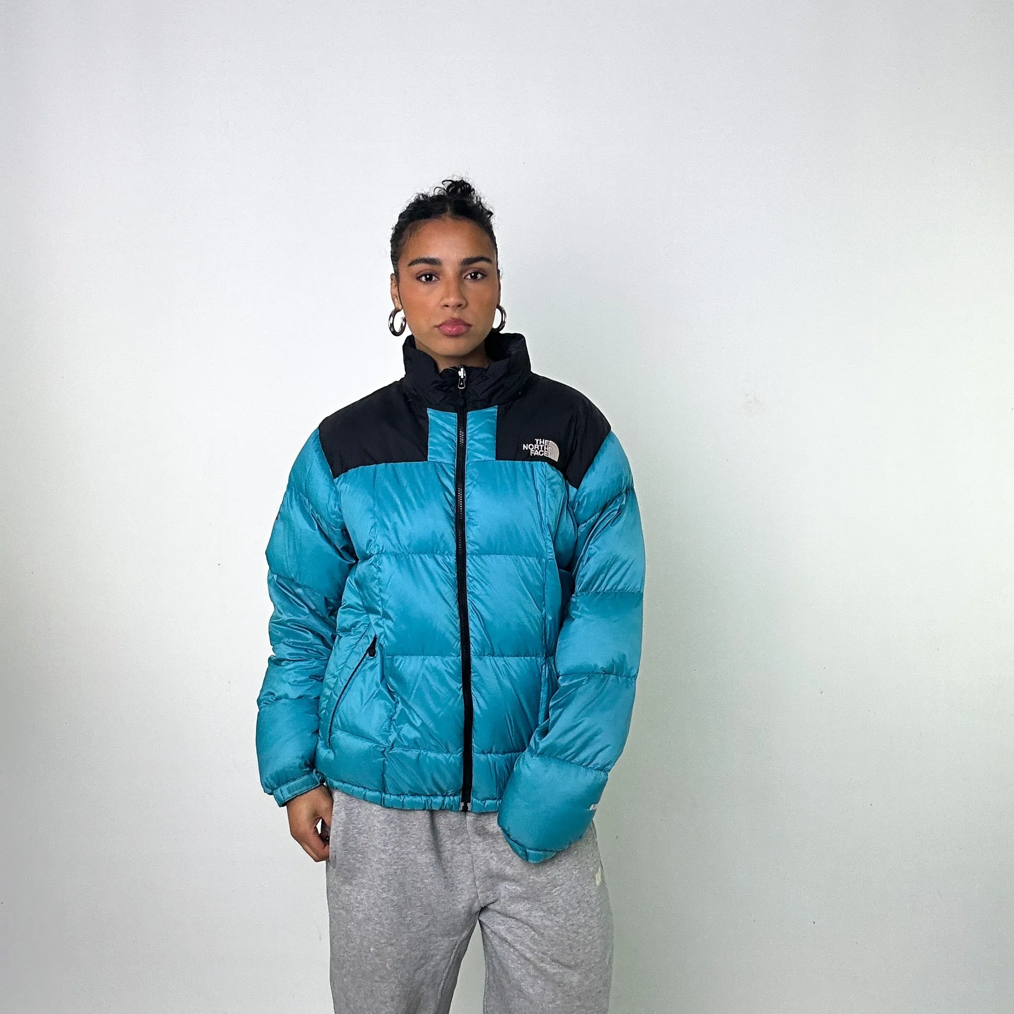 Blue Black The North Face Summit Series 800 Puffer Jacket Coat (XL)