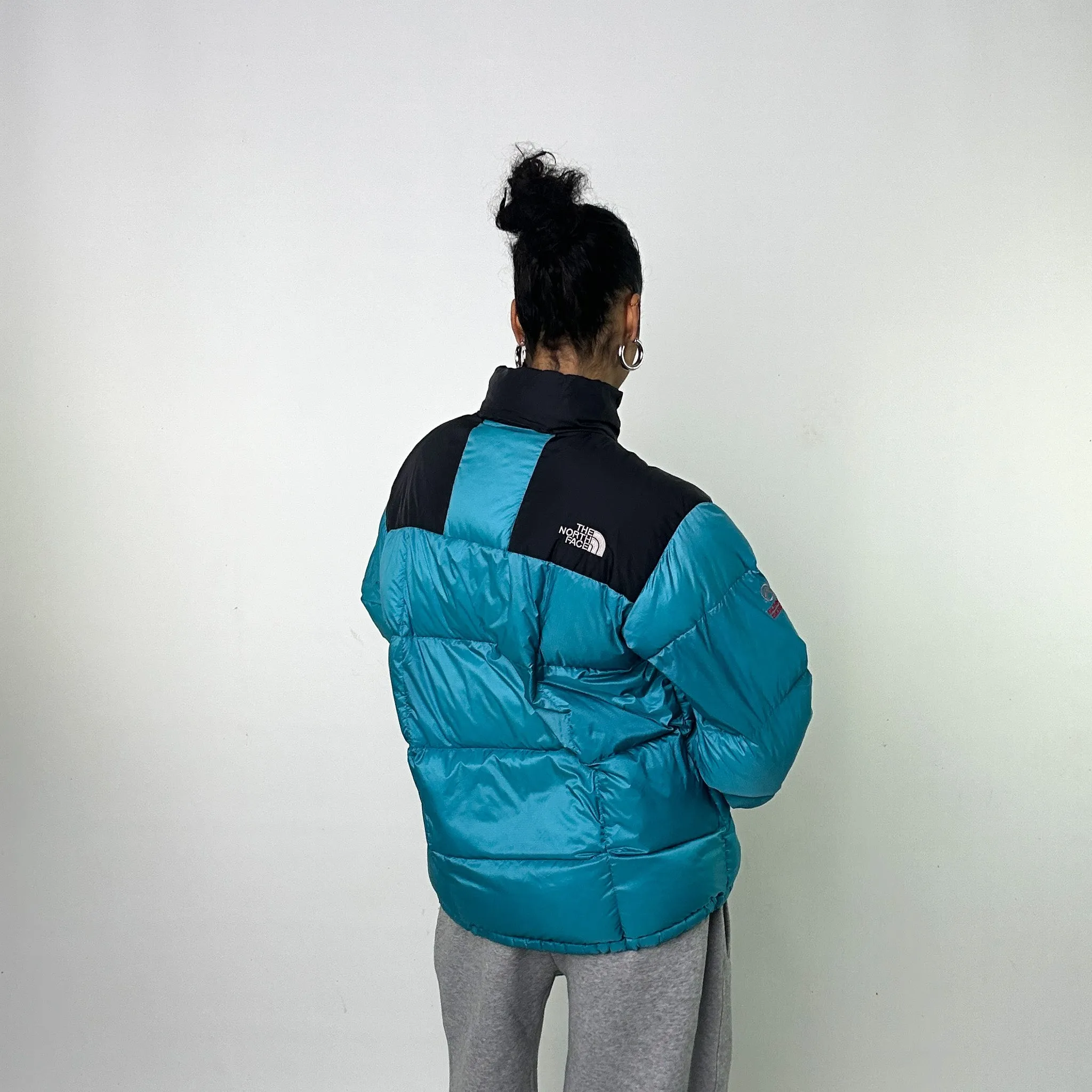 Blue Black The North Face Summit Series 800 Puffer Jacket Coat (XL)