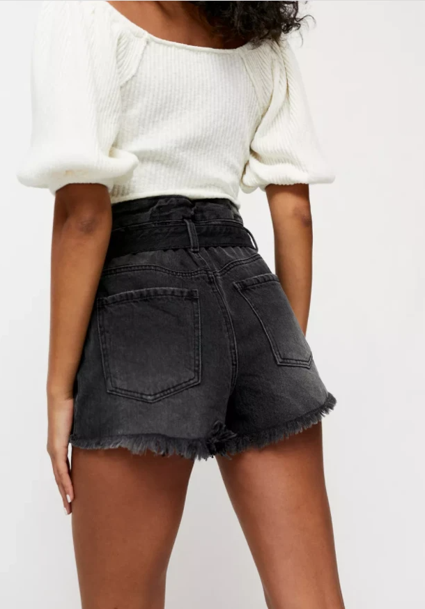 Blue Revival havana outlaw belted denim shorts