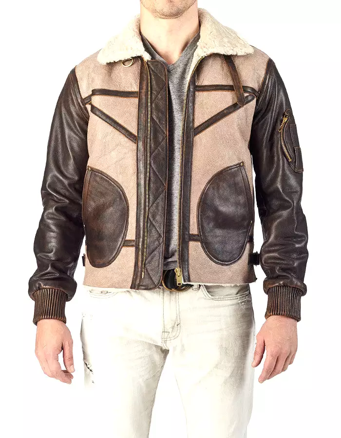 BOMBER - Shearling Aviator Jacket