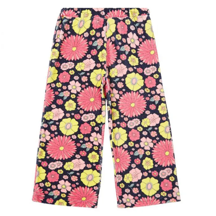 Bonton Child Vintage Pants Navy With Floral Print