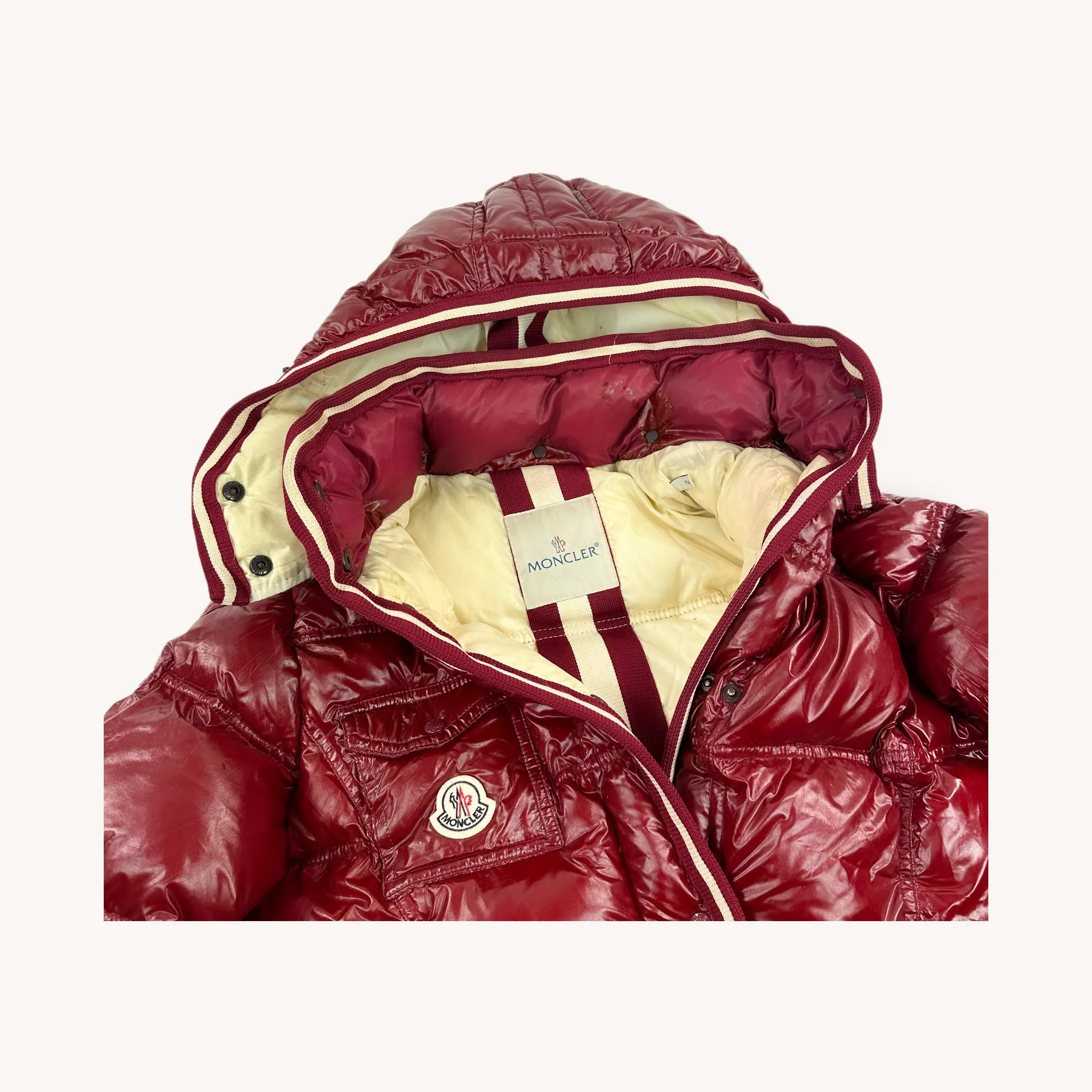 Brick Red Vintage Moncler Puffer Jacket Coat (S/M)