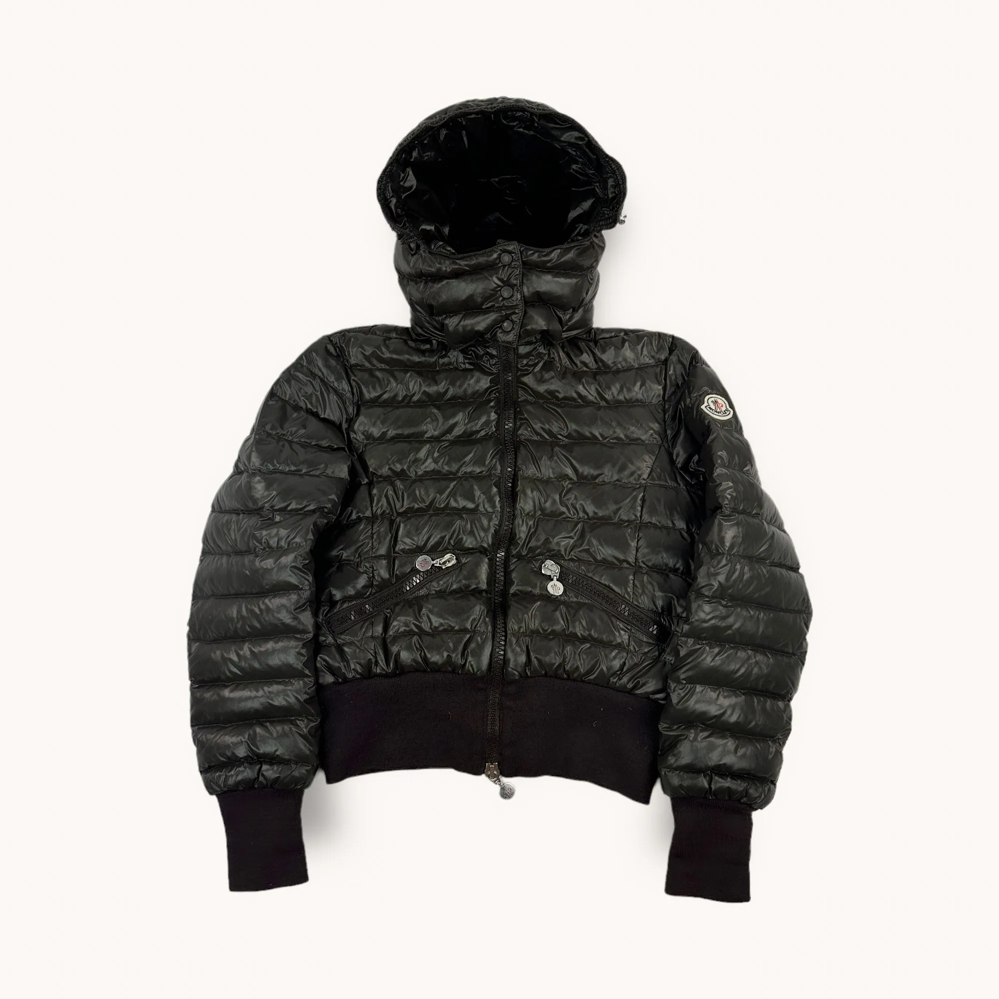 Brown Green Vintage Moncler Puffer Jacket Coat (S)