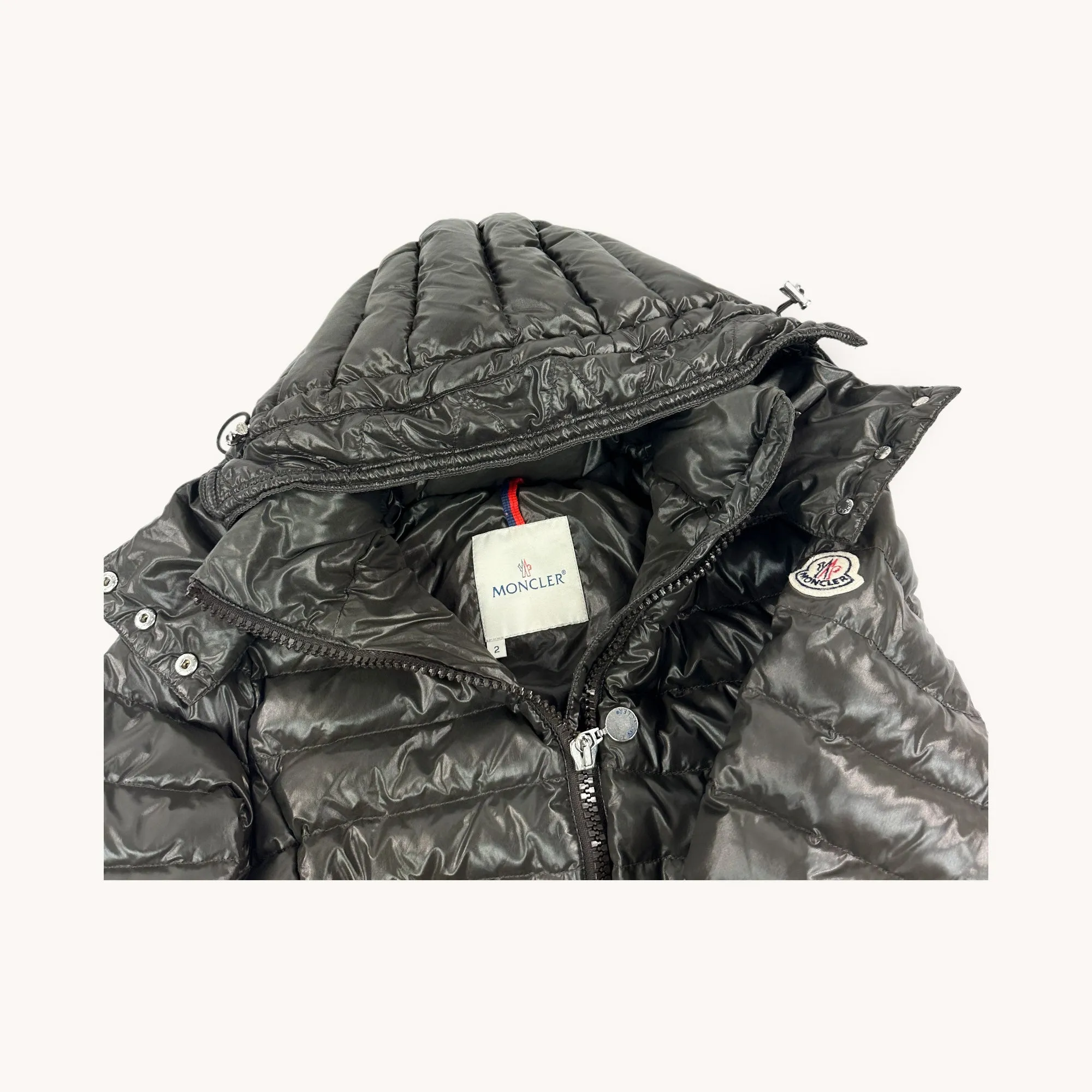 Brown Green Vintage Moncler Puffer Jacket Coat (S)