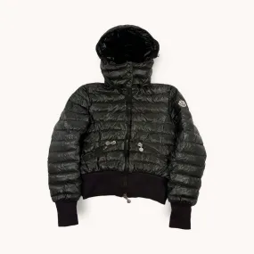 Brown Green Vintage Moncler Puffer Jacket Coat (S)