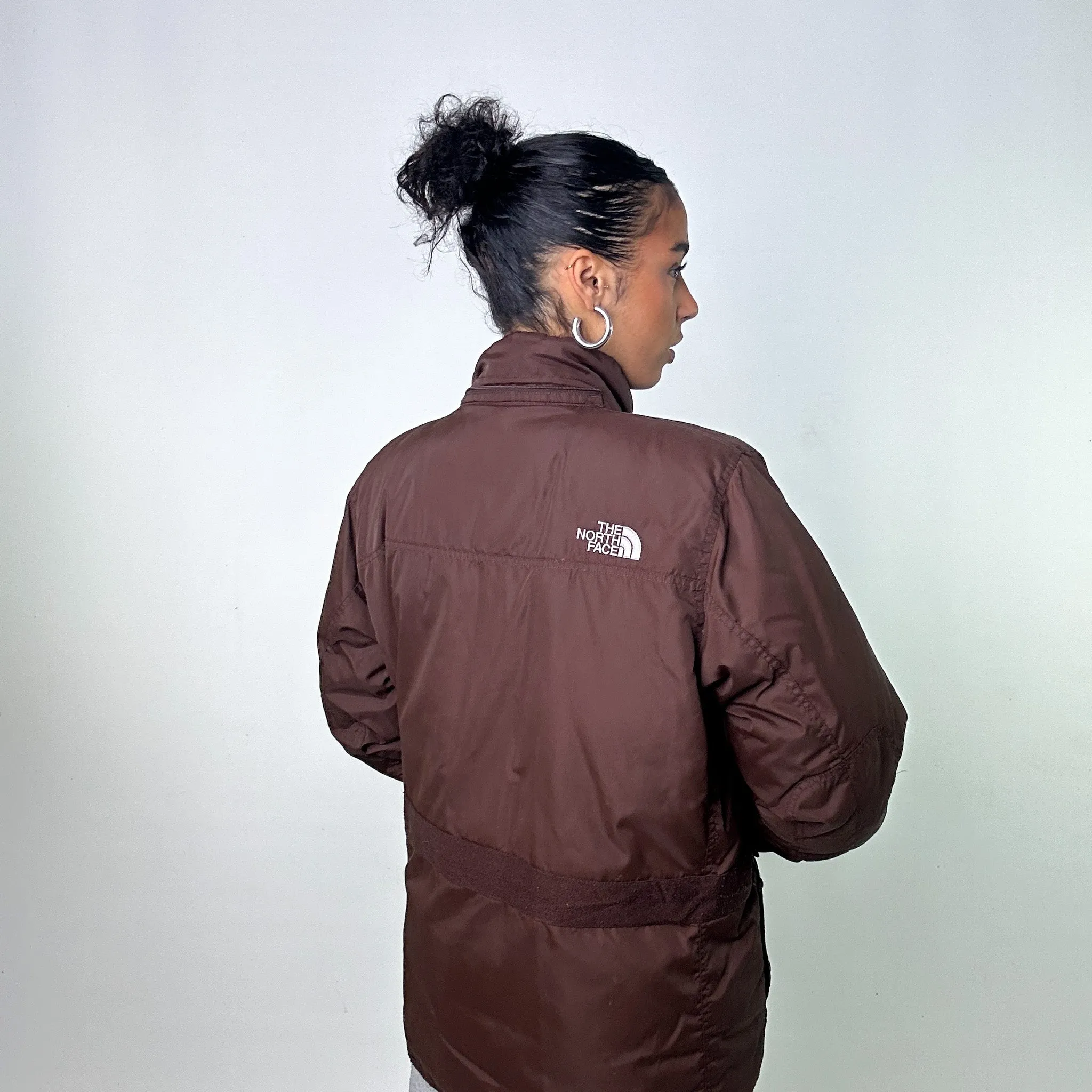 Brown The North Face 550 Puffer Jacket Coat (M)