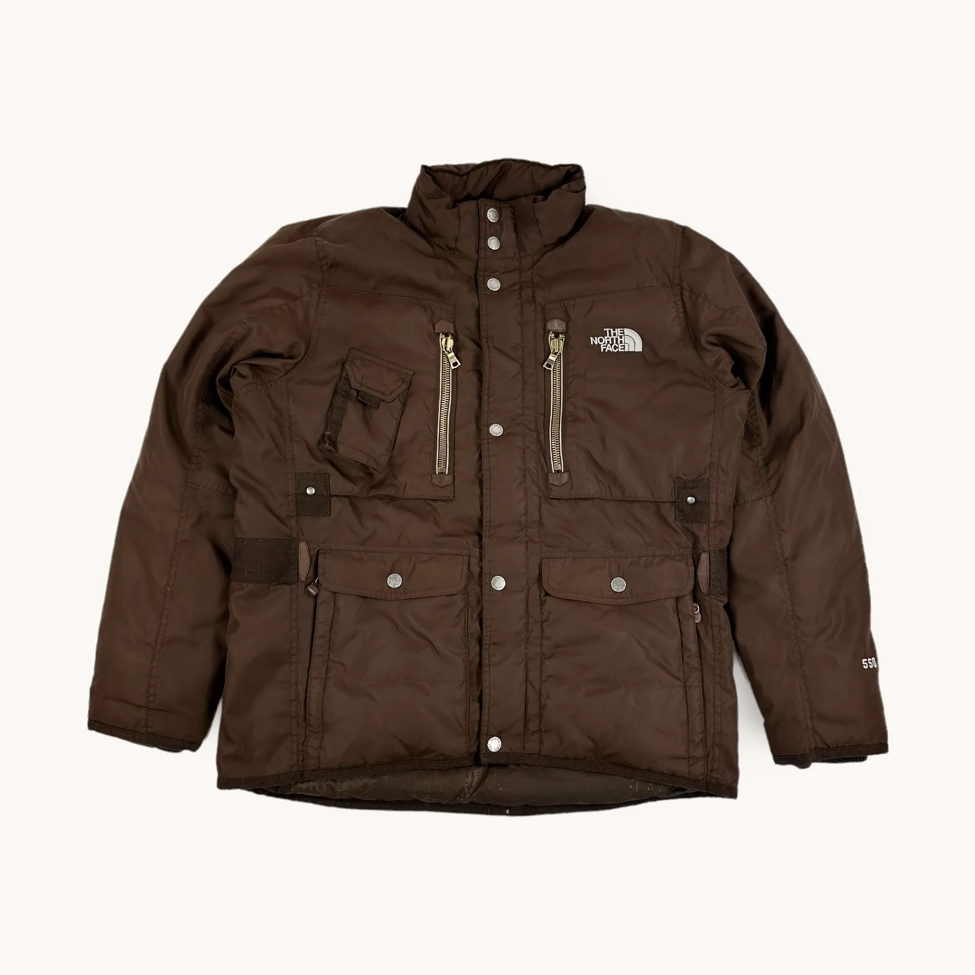 Brown The North Face 550 Puffer Jacket Coat (M)