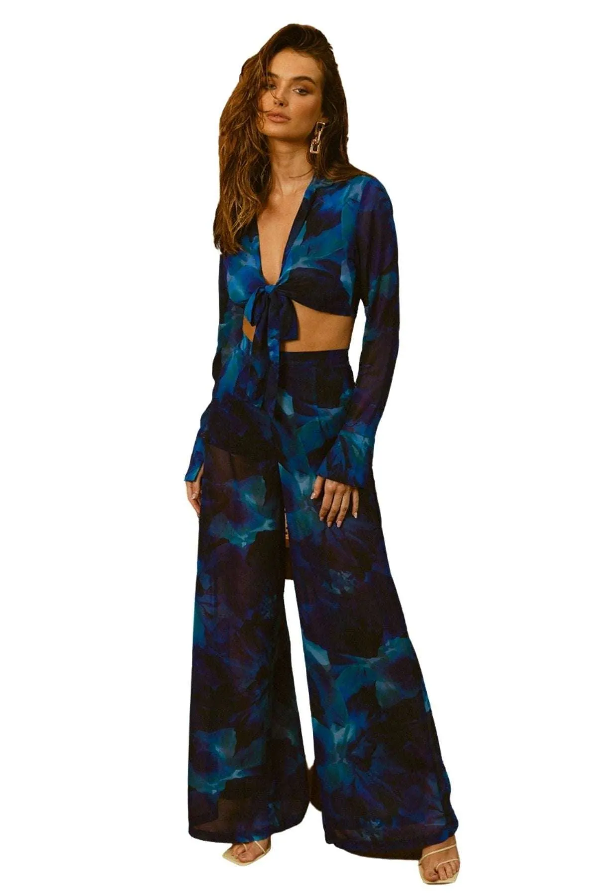 BUY IT RUNAWAY LABEL Calista Blouse & Pants (Blue)