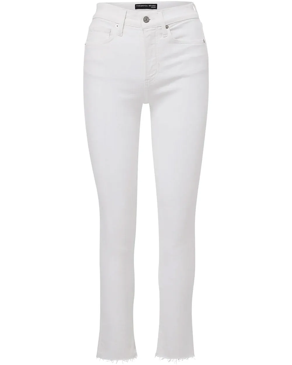 Carly Kick Flare Raw Hem Jean in White