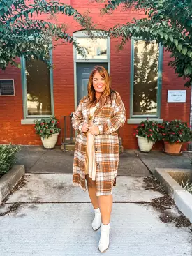 Copper Mix Long Flannel Jacket PLUS