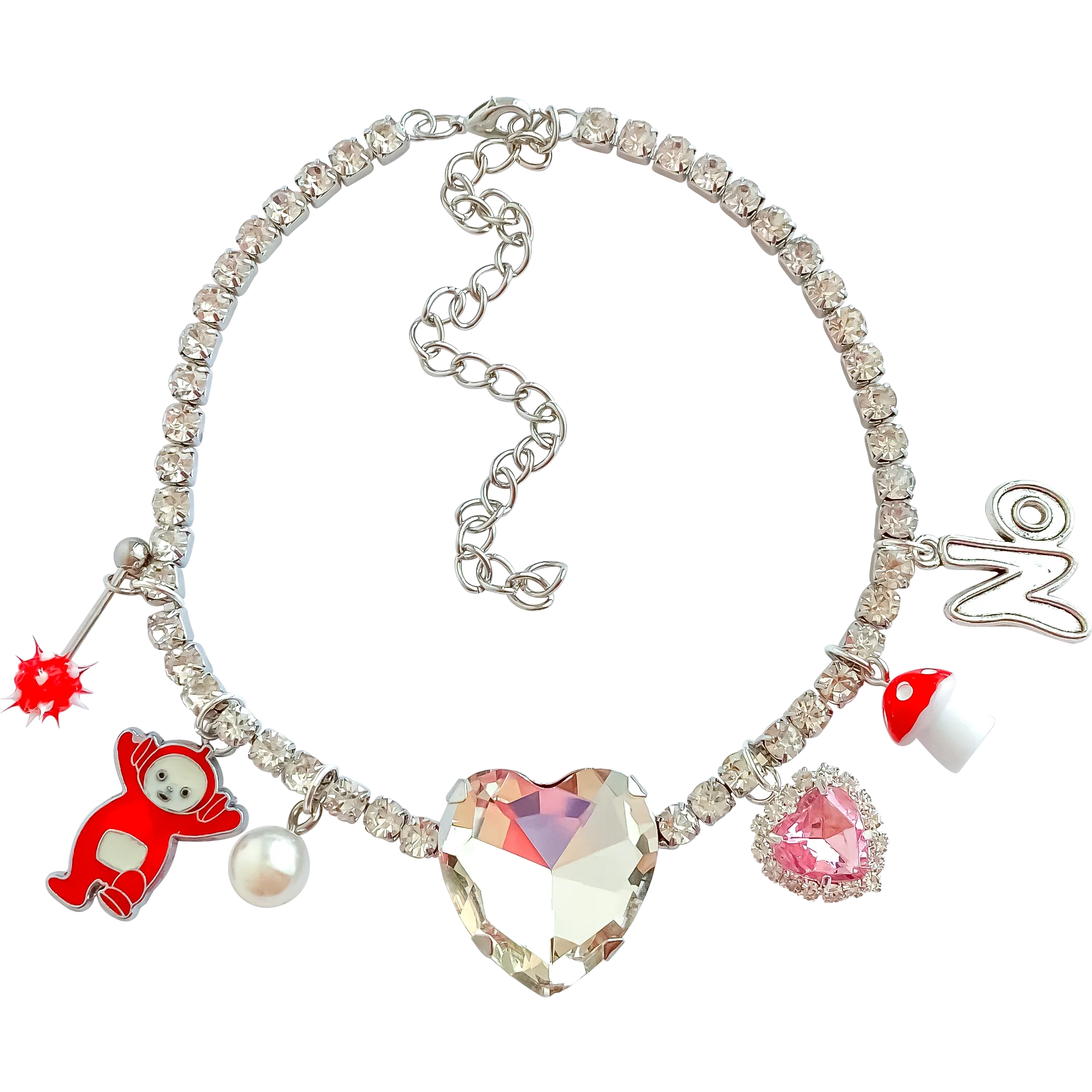 Crystal Heart Charm Necklace