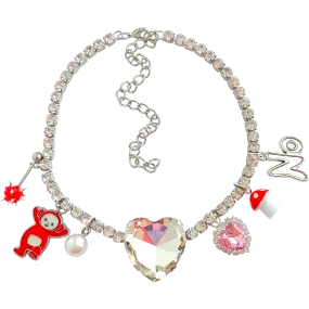 Crystal Heart Charm Necklace