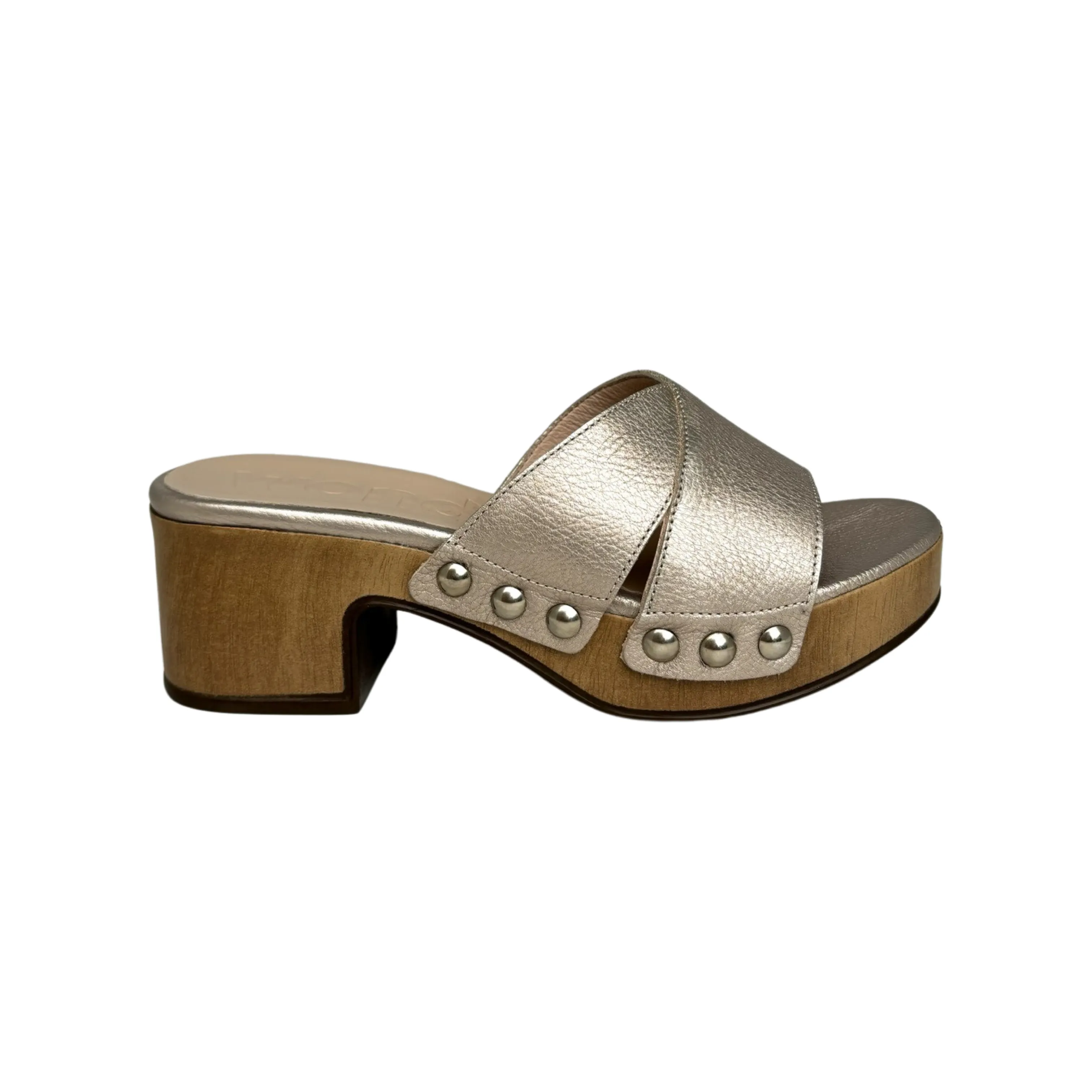 D8831 Gold Clog Sandal