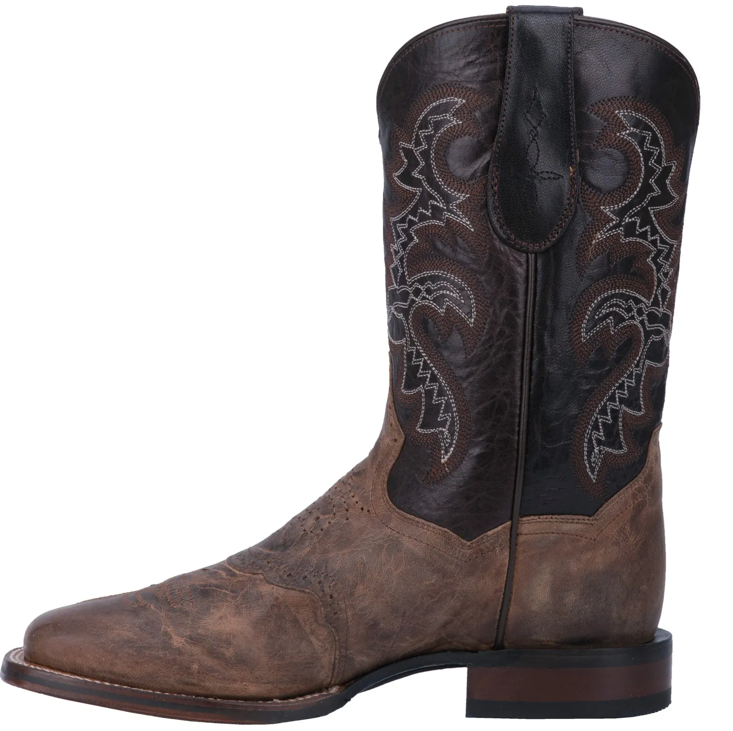 Dan Post Mens Franklin Cowboy Boots Leather Sand/Dark Chocolate