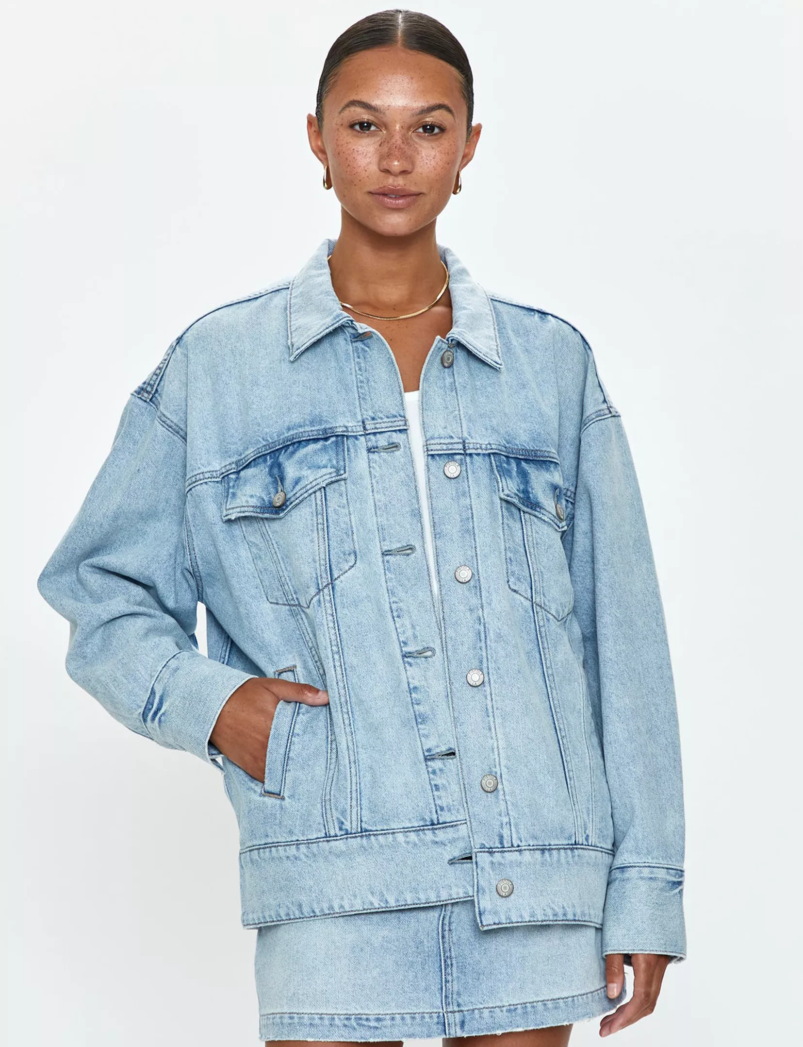 Dries Boyfriend Denim Trucker Jacket, Nimes