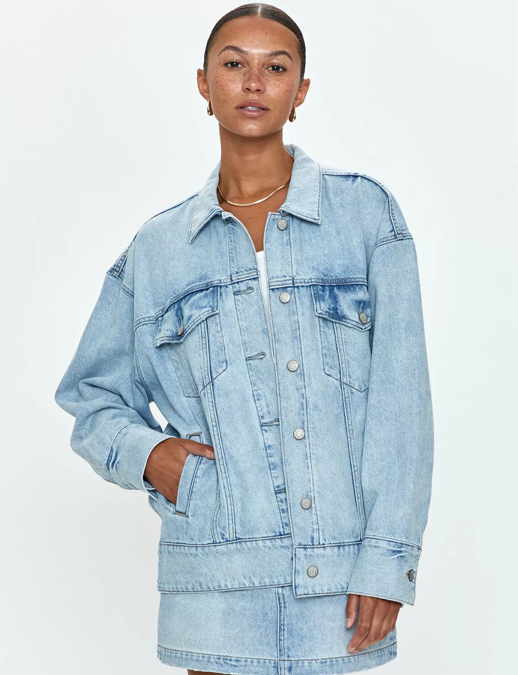 Dries Boyfriend Denim Trucker Jacket, Nimes