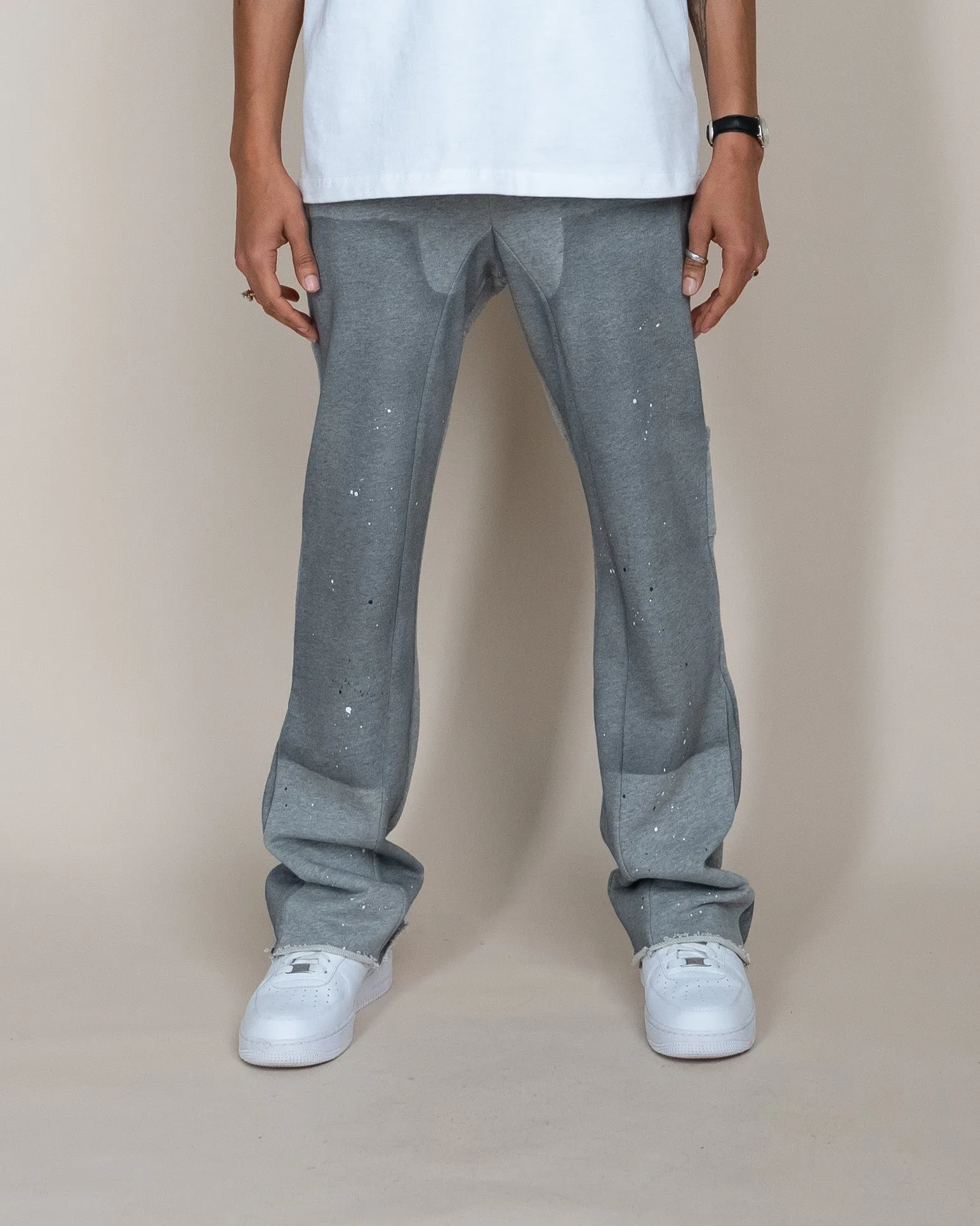 EPTM FRENCH TERRY CARPENTER PANTS - HEATHER GREY