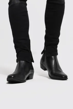 Faux Leather Cuban Boot